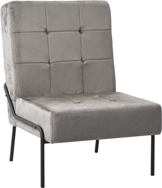 vidaXL Relaxstoel Fluweel Lichtgrijs 65x79x87 cm