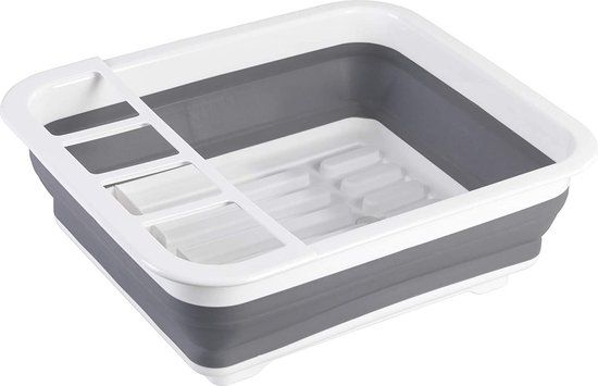 Wenko Afdruiprek - Opvouwbaar - Grijs/Wit - Kunststof