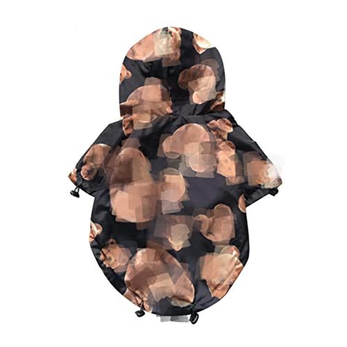 JRKJ Mode beer print hond regenjas honden regenjas huisdier kleding puppy waterdicht outdoor hondenjas