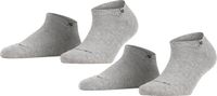 Burlington Everyday 2-Pack kort eenkleurig katoen multipack sneakersokken enkelsokken dames grijs - maat 36-41
