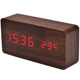 Réveil LED avec motif en bois