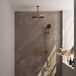 Brauer Gold Carving Thermostatische Regendoucheset Inbouw - Hoofddouche 30 cm - 3 Weg - Handdouche Rond 3 Standen - Doucheslang - Geintegreerde Glijstang - Geborsteld Goud