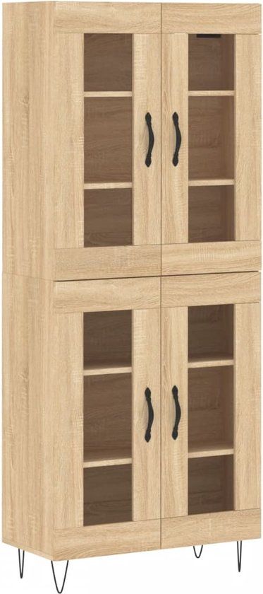 vidaXL Hoge kast 69,5x34x180 cm bewerkt hout sonoma eikenkleurig
