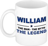 Bellatio Decorations William The Man, The Myth, The Legend Koffie Mok / Beker 300 ml - Donkerblauw