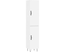 VidaXL Hoge kast 34,5x34x180 cm bewerkt hout wit
