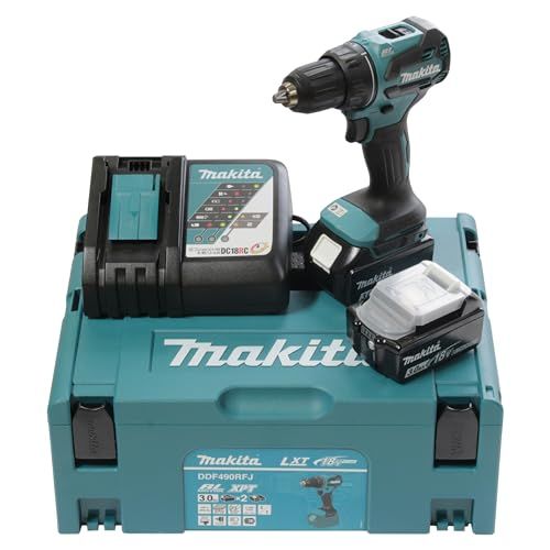 Makita DDF490RFJ Accuschroefboormachine, 18 V/3,0 Ah, 2 accu's + oplader in MAKPAC