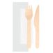 Set Makan Set van 100 stuks - vork + mes + servet 16 cm natuurlijk hout