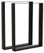 Pieds de table - Pieds de meuble - Profil carré - Construction métallique avec revêtement en poudre - 60x72 cm - Noir