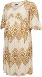 Mama Licious Jurk MLZENISA Zwangerschapsjurk A-lijn Korte mouw V-hals Viscose Paisley Lichtbruin/Wit XL
