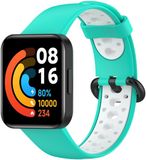 By Qubix - Tweekleurige sportband - Mintgroen met wit - Geschikt voor Xiaomi Redmi Watch 2 (Lite)
