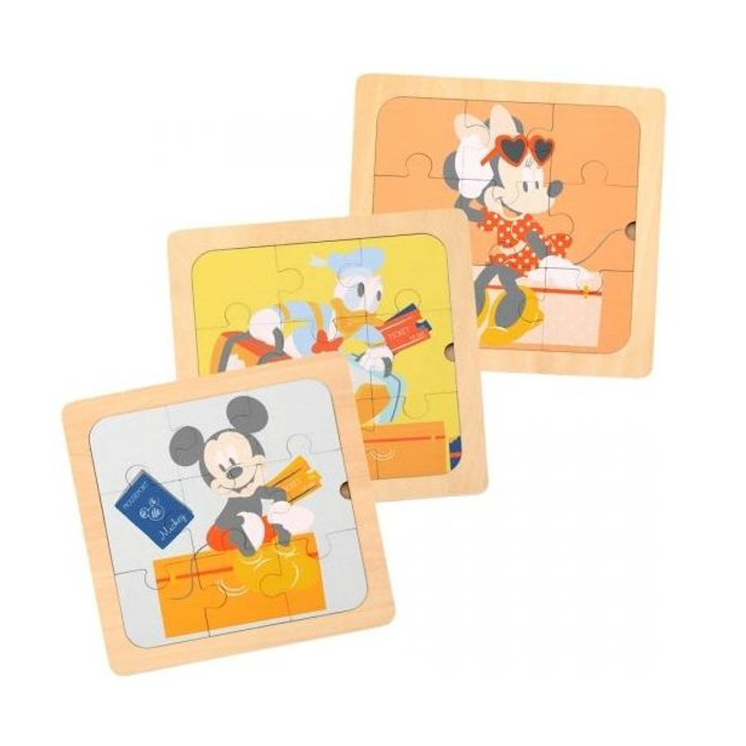 Disney Legpuzzels Mickey Mouse Junior 22 Cm Hout 3-delig