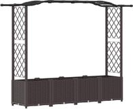 vidaXL Verhoogd bed met trellis en dak Bruin 204 x 40 x 138 cm PP