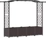 vidaXL Verhoogd bed met trellis en dak Bruin 204 x 40 x 138 cm PP