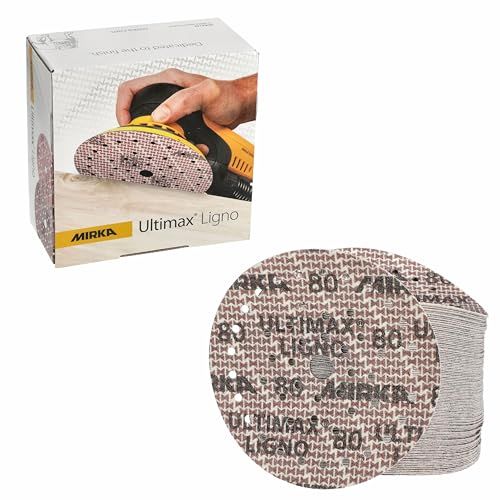 Mirka Ultimax Ligno Ø 150mm schuurschijven Klittenband Multifit/korrel 80/100 stuks/multiperforatie/voor het schuren van houten oppervlakken