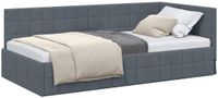 vidaXL Hoek Bed Frame Donkergrijs 90 x 200 cm Fluweel