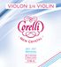 Corelli vioolsnaren Crystal 1/2 E staal met kogeleinde 296mm schaal 2701M