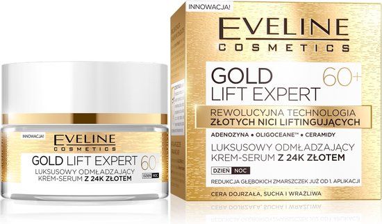 Eveline Gold Lift Expert 60+ Luksusowy Odmładzający Krem-serum Z 24k Złotem Dzień/noc 50ml