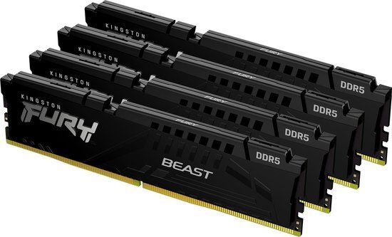 Kingston FURY Beast Black - DDR5 - 64 GB: 4 x 16 GB - 6000 MHz - CL40