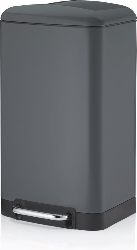 Kela Davino pedaalemmer - 30 liter - RVS - Donkergrijs - 61 cm