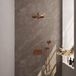 Brauer Copper Carving Thermostatische Regendoucheset Inbouw - Hoofddouche 30 cm - Rechte Wandarm - Met Drukknoppen - Handdouche 3 Standen - Doucheslang - Wandaansluitbocht