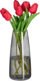 Merkloos Relaxdays Vaas - Glas - Grijs - 21,5 x 10 cm