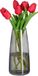 Merkloos Relaxdays Vaas - Glas - Grijs - 21,5 x 10 cm