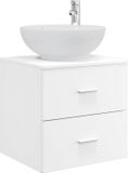 vidaXL Wandgemonteerde wastafelmeubel Wit 49,5 x 44,5 x 66,5 cm