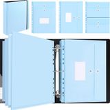 Goodivery ® Classeur à anneaux, organisateur de dossiers avec 10 pochettes pour documents, A4, rangeable, pochette plastique, pochettes perforées extensibles, classeurs de collection pour organiser documents, photos, lettres, bleu