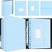 Goodivery ® Classeur à anneaux, organisateur de dossiers avec 10 pochettes pour documents, A4, rangeable, pochette plastique, pochettes perforées extensibles, classeurs de collection pour organiser documents, photos, lettres, bleu