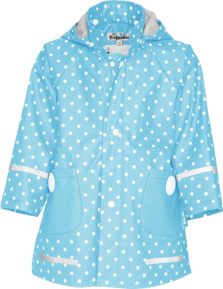 Playshoes regenjas met stippen turquoise junior - 4010952496703