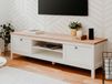 Mobistoxx BERGAMOTE Meuble tv-hifi 2 tiroirs blanc/chêne artisan