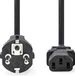 Nedis Stroomkabel - Type F (CEE 7/7) Male - IEC-320-C13 - Recht - Recht - Vernikkeld - 10.0 m - Rond - PVC - Zwart - Label