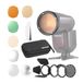 Neewer CRM2 Kit d'accessoires magnétiques pour flash à tête ronde Z1-C Z1-N Z1-S Z2-C Z2-N Z2-S Compatible avec Godox V1 Speedlites, comprenant 14 modificateurs de contrôle de lumière flash, adaptateur diffuseur