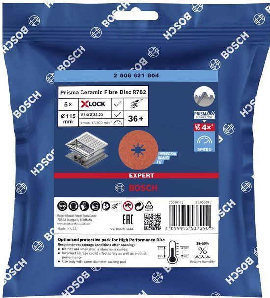 Bosch Professional Fiberschijf Ø 115 mm Korrelgrootte: 36 5 stuk(s)