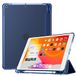 Visaccy iPad 9e generatie 2021 10,2 inch / 8e 2020/7. 2019 Beschermhoes met penhouder, semi-transparant, zacht TPU, marineblauw