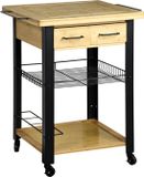 Kesper Keukentrolley 71x60x88cm Zwart Eiken