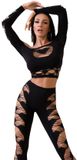 Chilirose Cr 4436 Top & Leggins Black S/L
