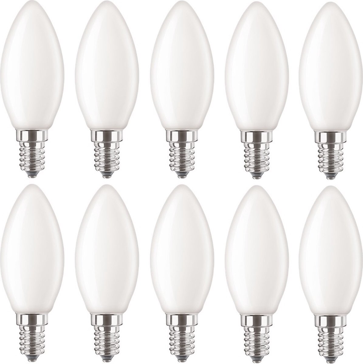 Philips 10 stuks LED kaarslamp E14 4.3W 2700K Mat Niet dimbaar