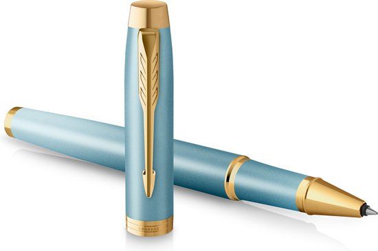 Parker IM Writing Rituals Rollerball Pen - Turquoise with Gold Trim - Fine Point - Black Ink