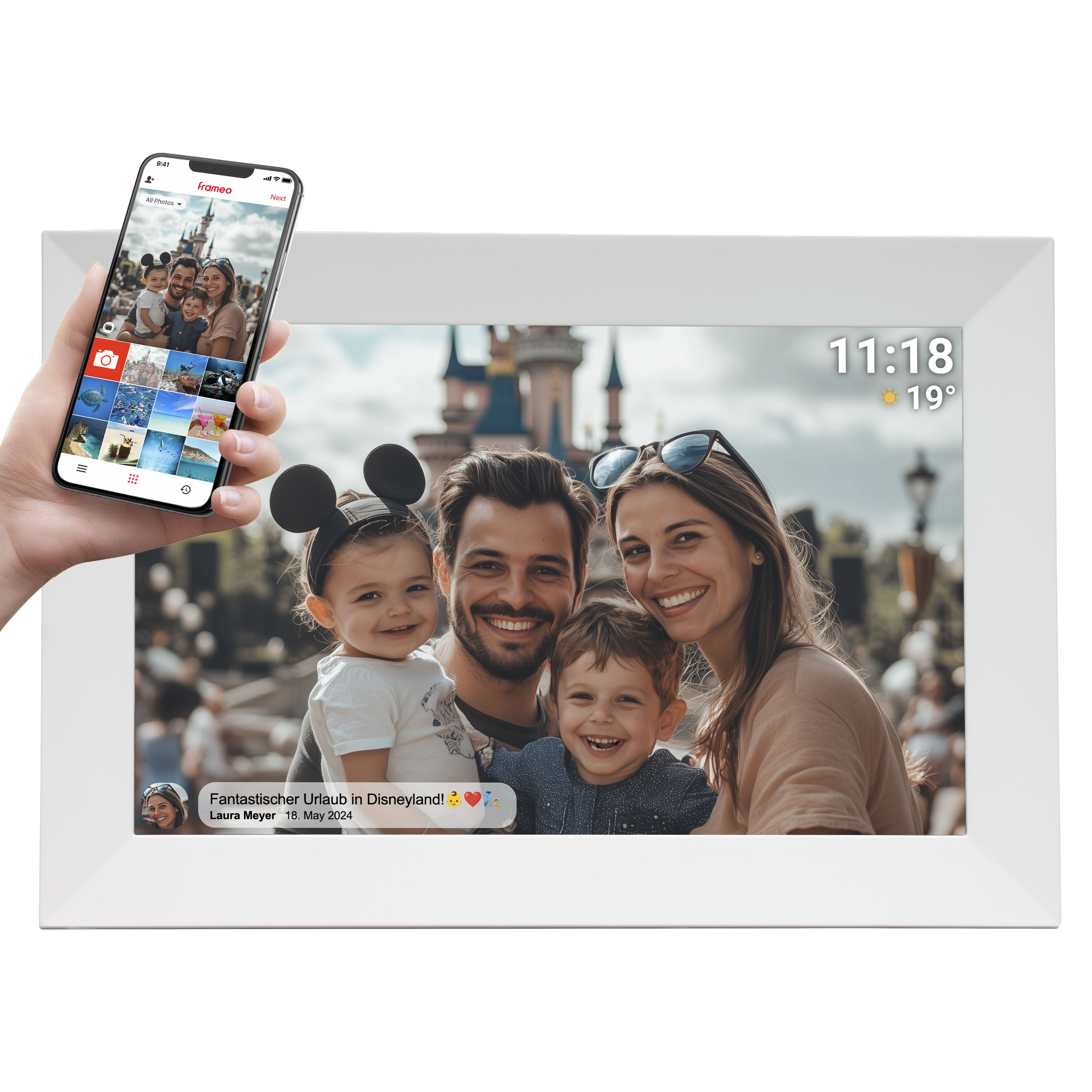 Denver PFF-1024 - 10.1 inch Digitale Fotolijst - WiFi - Frameo - 16GB - Wit