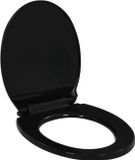 vidaXL Toiletbril soft-close met quick-release ontwerp zwart