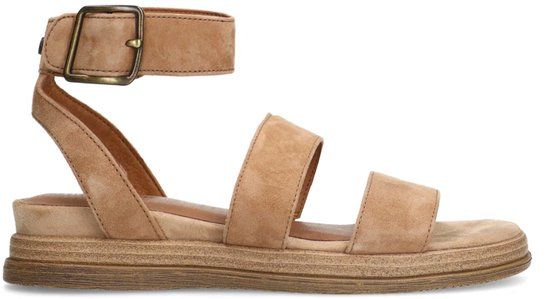 No Stress - Dames - Beige suède plateau sandalen - Maat 41