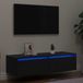 Maison Exclusive - Meuble TV avec éclairage LED, aspect chêne noir, 100x35,5x25 cm