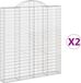 vidaXL Gabions - 2 pièces - voûté - 200x30x220/240 cm - fer