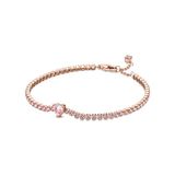 Pandora 580041C01-18 - Armband - Verguld metaal - Rosékleurig - Zirkonia - Roze - 18 cm