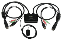 StarTech.com 2-poorts USB HDMI-kabel KVM-switch met audio en remote switch   met USB-voeding