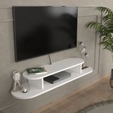 en.casa Tv meubel Targema zwevend wit 120x30x16 cm