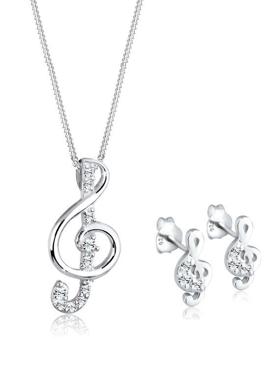 Elli Sieraden Set Dames Clef Hanger Muziek 925 Sterling Zilver