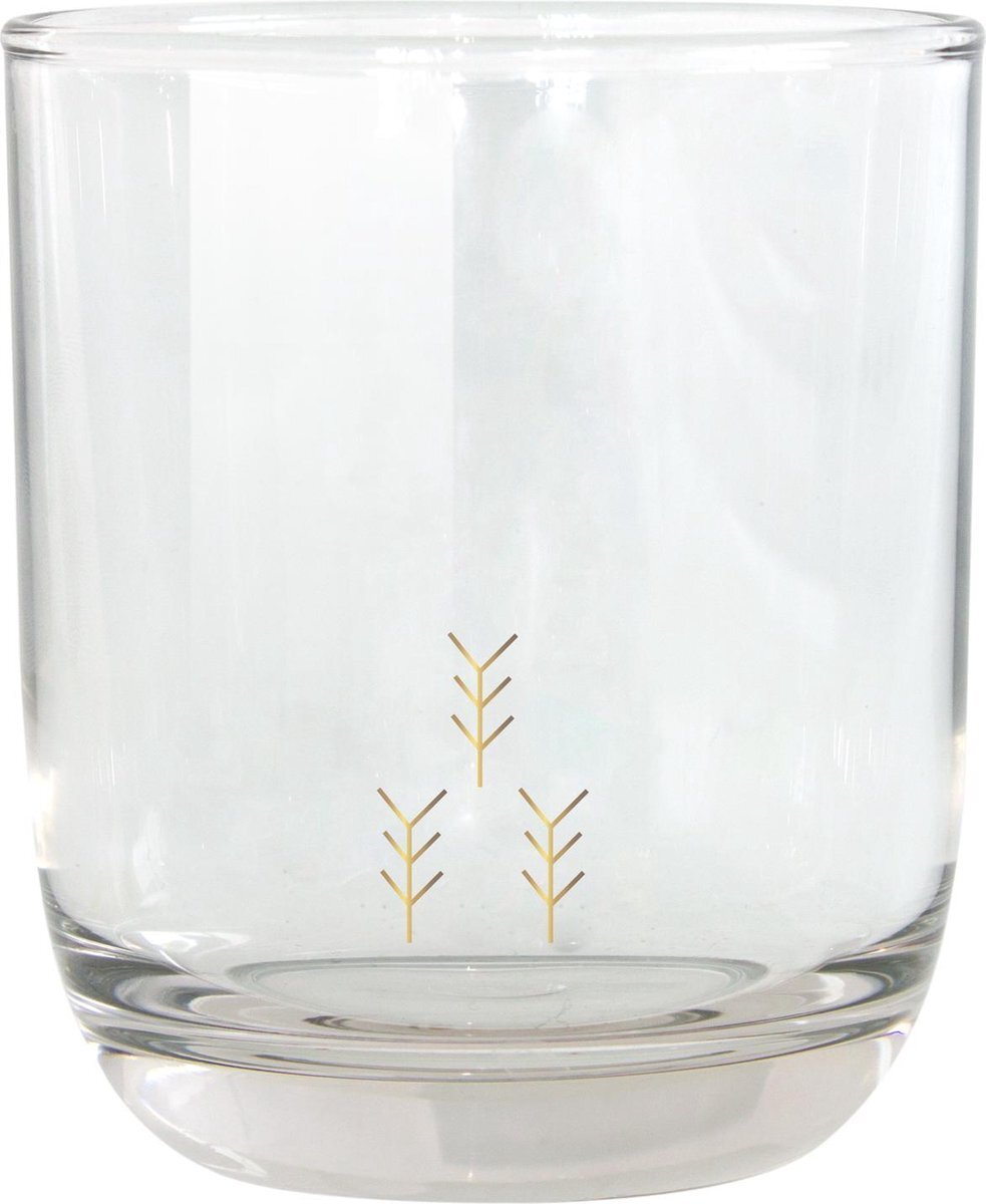 TAK Design Drinkglas Arrows Laag - Glas - Ø7,8 x 8,8 cm - Goud