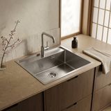 Pure.Sink Spoelbak 51x50 cm RVS Tapwing met kraangatbank PLX5150T-02